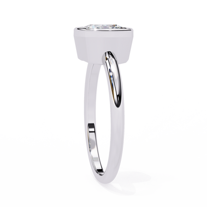 Modern Bezel Solitaire Diamond Ring White Gold 