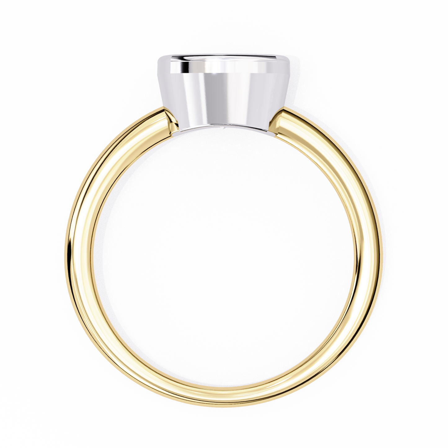 Modern Bezel Solitaire Diamond Ring Yellow Gold 