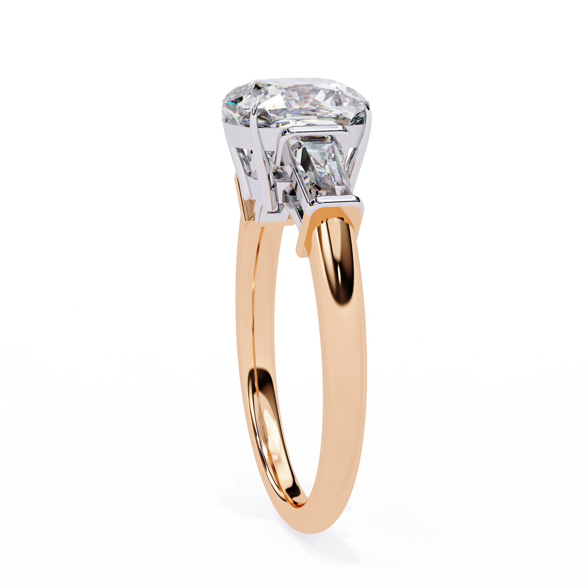Classic Three-Stone Diamond Ring
Rose Gold