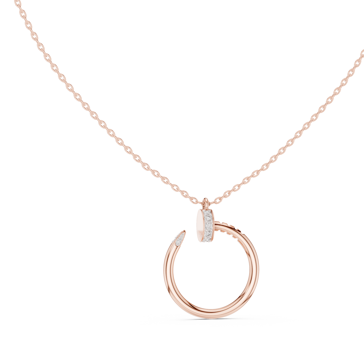 Diamond Open Circle Pendant Necklace