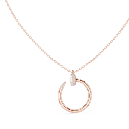 Diamond Open Circle Pendant Necklace