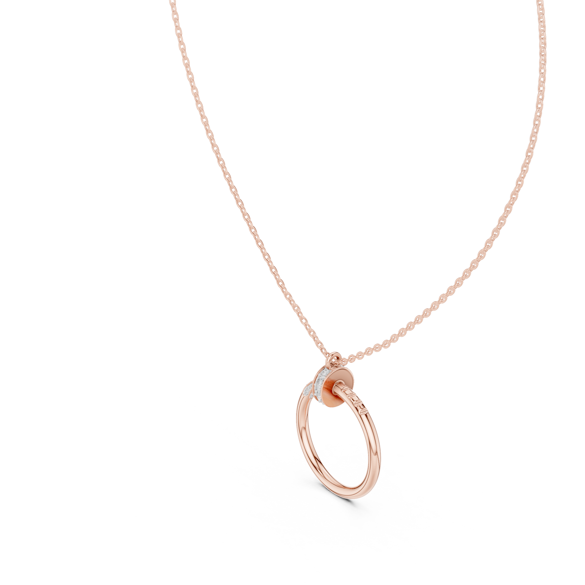 Diamond Open Circle Pendant Necklace