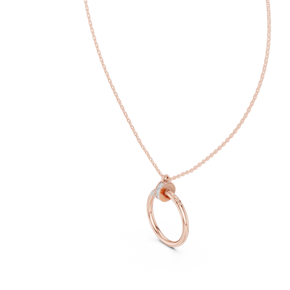 Diamond Open Circle Pendant Necklace