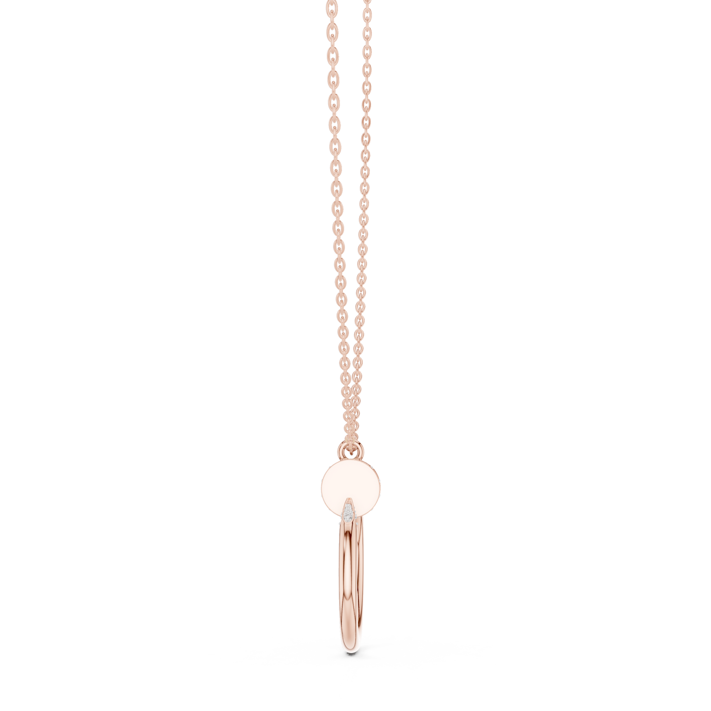 Diamond Open Circle Pendant Necklace