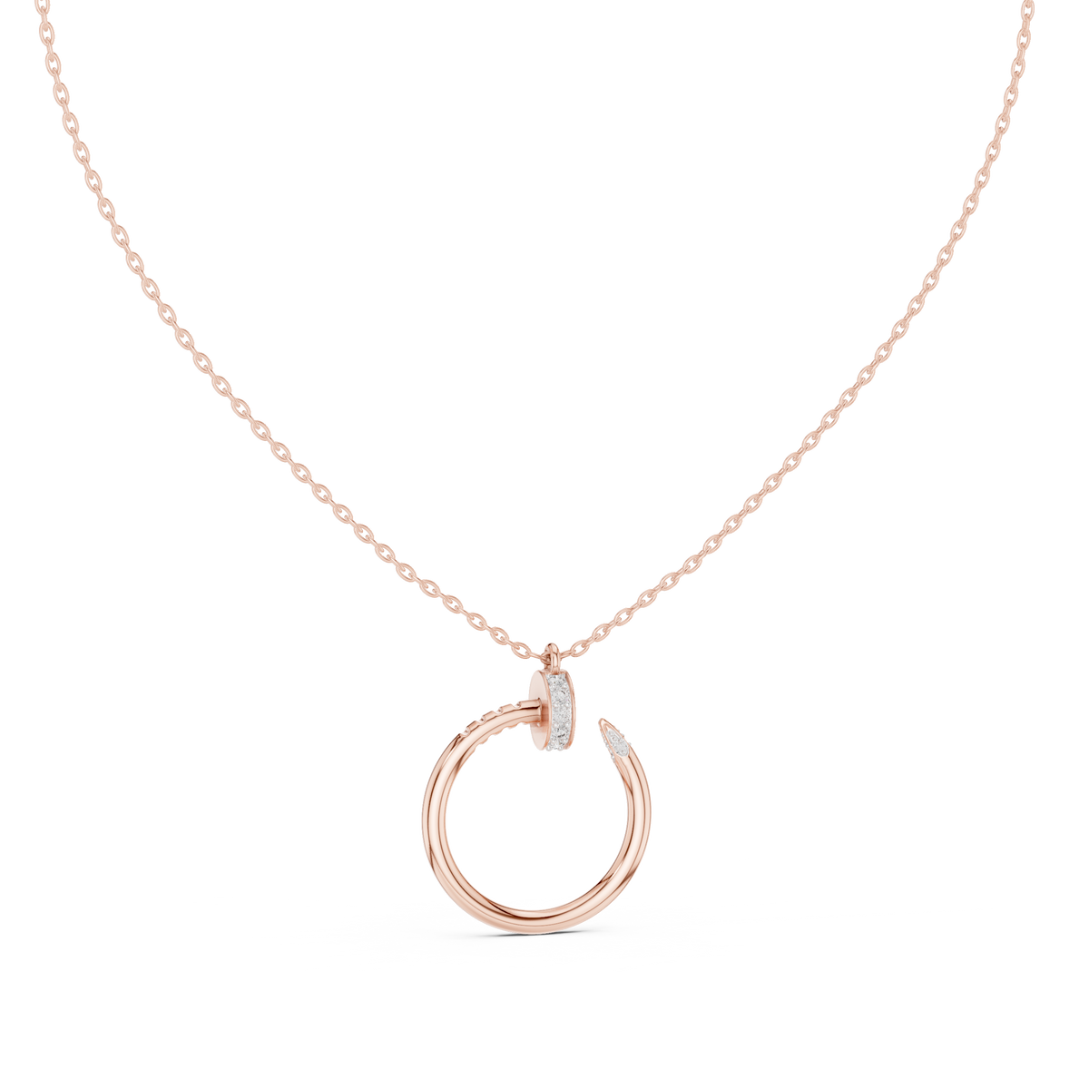 Diamond Open Circle Pendant Necklace