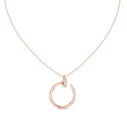 Diamond Open Circle Pendant Necklace