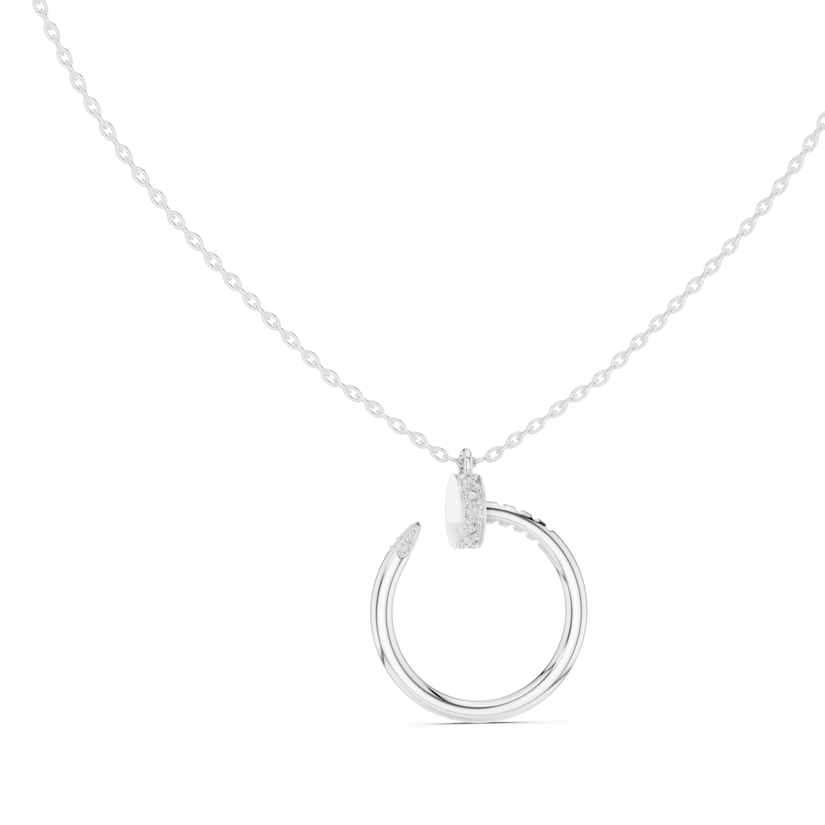 Diamond Open Circle Pendant Necklace