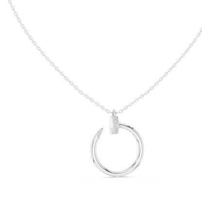 Diamond Open Circle Pendant Necklace