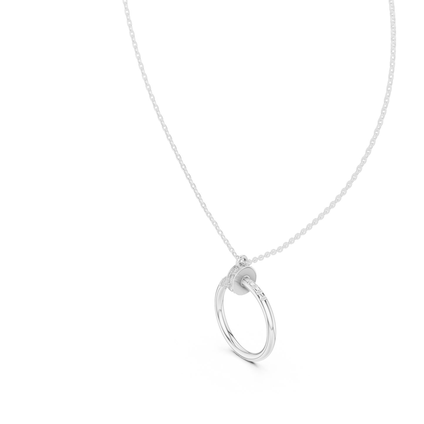 Diamond Open Circle Pendant Necklace