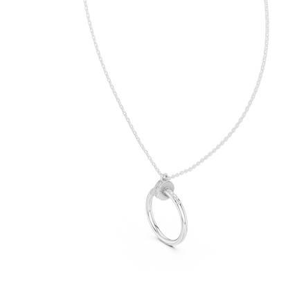 Diamond Open Circle Pendant Necklace