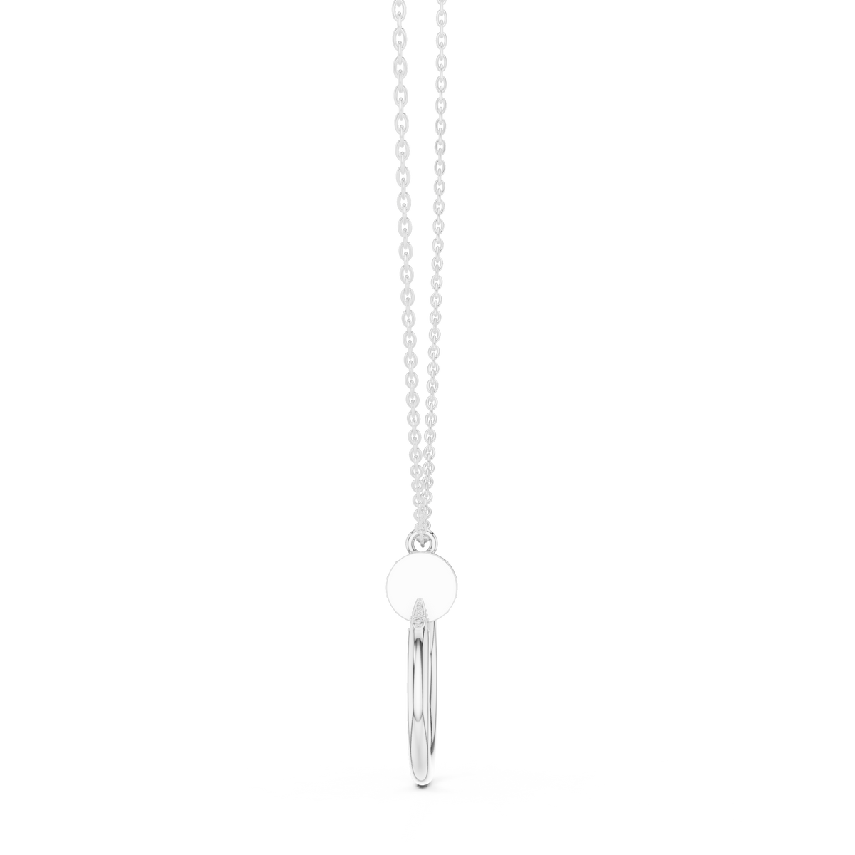 Diamond Open Circle Pendant Necklace