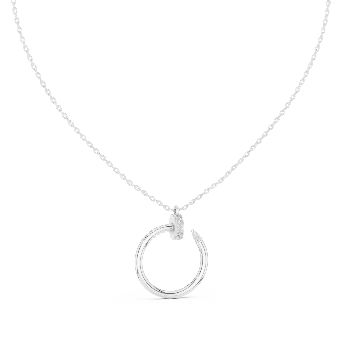 Diamond Open Circle Pendant Necklace