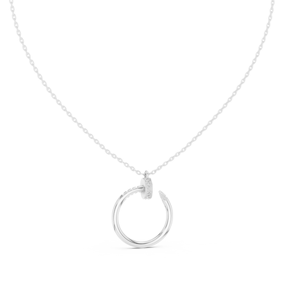Diamond Open Circle Pendant Necklace