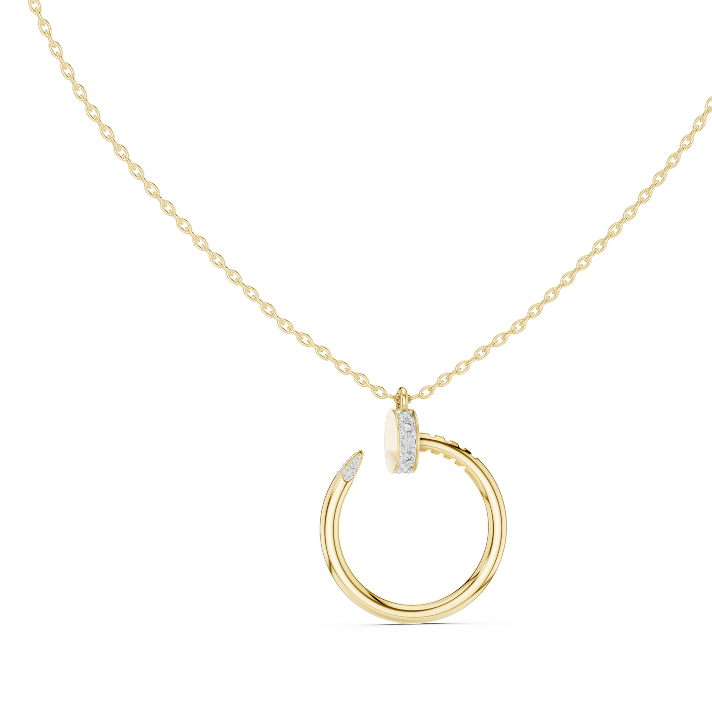 Diamond Open Circle Pendant Necklace