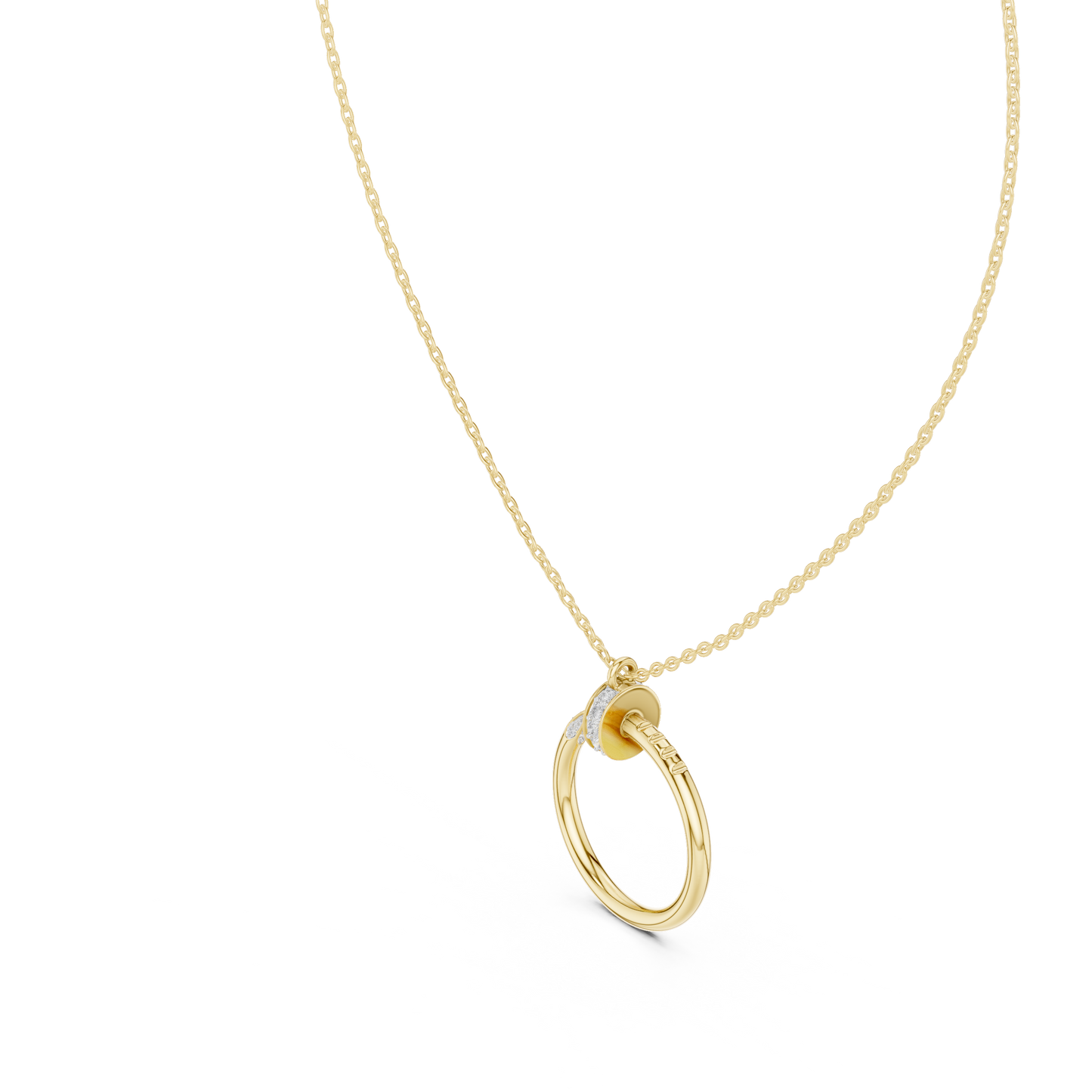 Diamond Open Circle Pendant Necklace