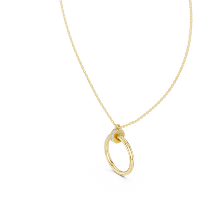 Diamond Open Circle Pendant Necklace
