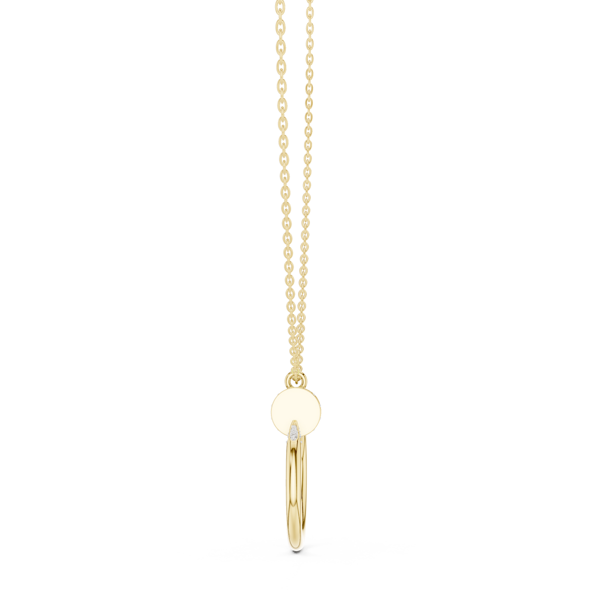 Diamond Open Circle Pendant Necklace