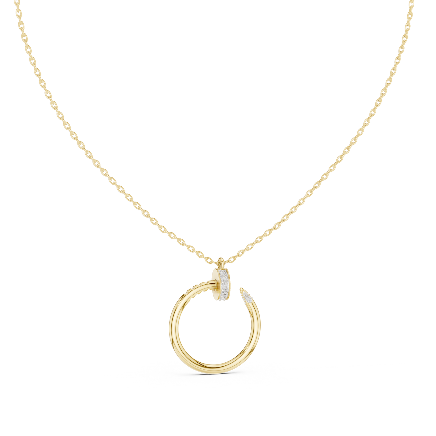 Diamond Open Circle Pendant Necklace