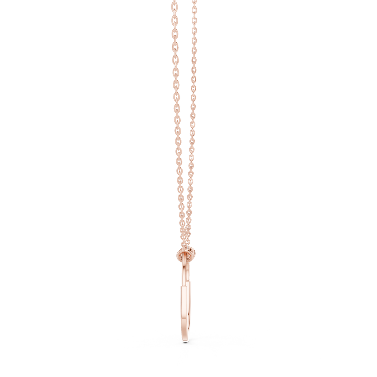Minimalist Pavé U-Shape Pendant Necklace