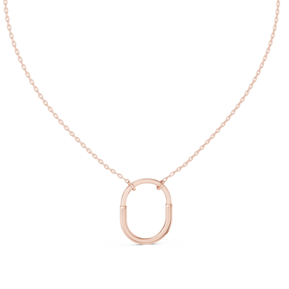Minimalist Pavé U-Shape Pendant Necklace