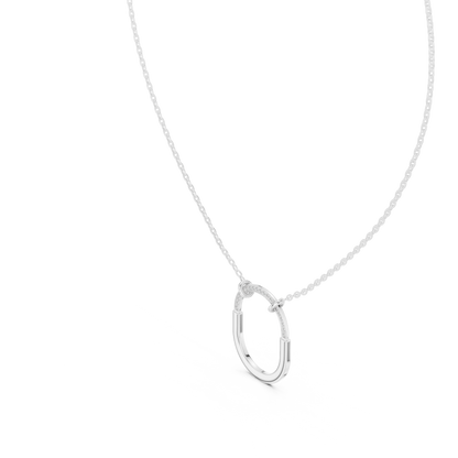 Minimalist Pavé U-Shape Pendant Necklace