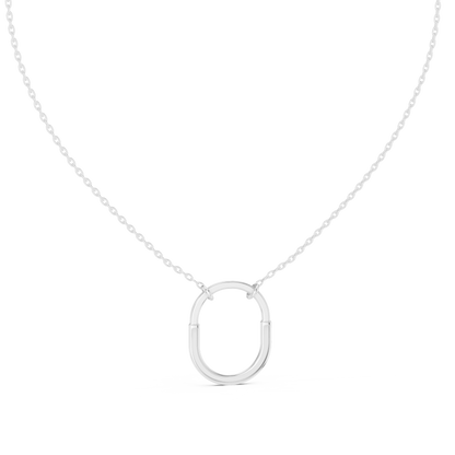 Minimalist Pavé U-Shape Pendant Necklace