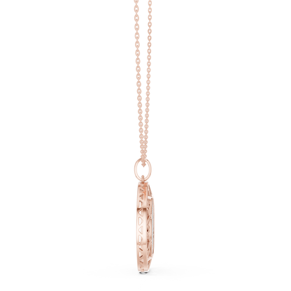Pavé Diamond Geometric Circle Pendant Necklace