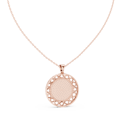 Pavé Diamond Geometric Circle Pendant Necklace