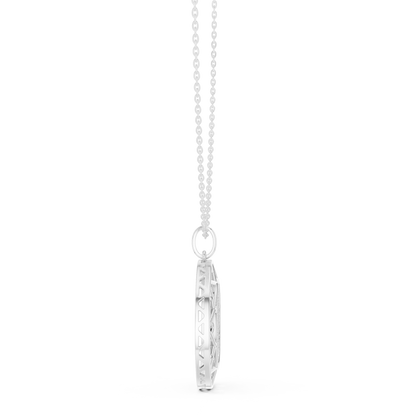Pavé Diamond Geometric Circle Pendant Necklace