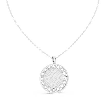 Pavé Diamond Geometric Circle Pendant Necklace