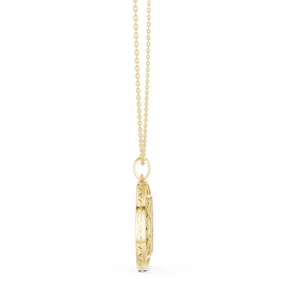 Pavé Diamond Geometric Circle Pendant Necklace