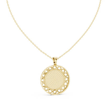 Pavé Diamond Geometric Circle Pendant Necklace