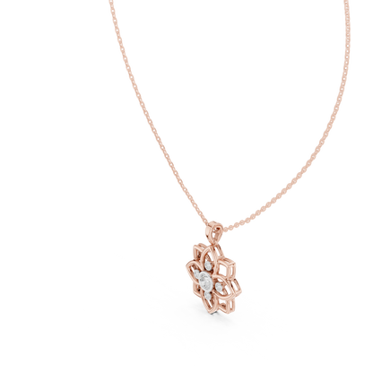 Diamond Flower Pendant Necklace – Floral Diamond Necklace for Women