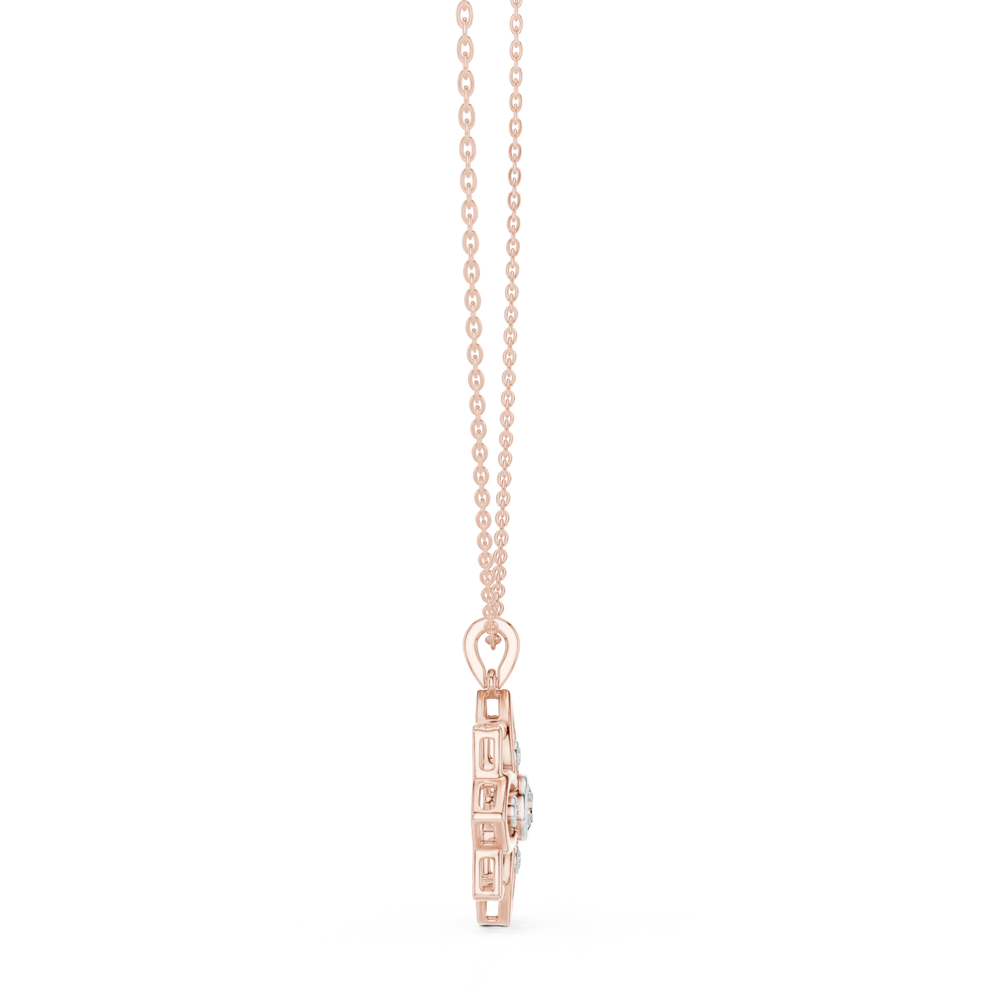 Diamond Flower Pendant Necklace – Floral Diamond Necklace for Women