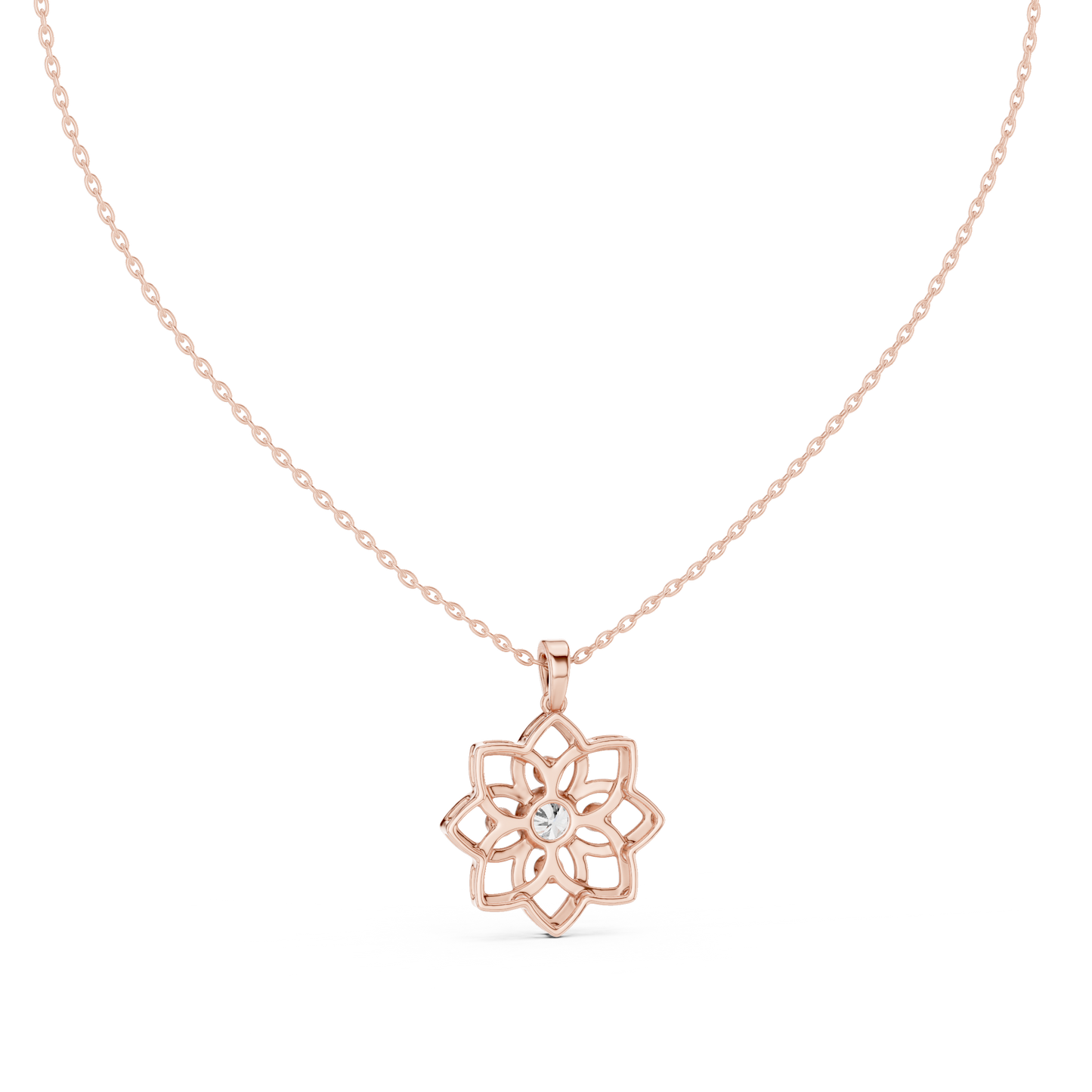 Diamond Flower Pendant Necklace – Floral Diamond Necklace for Women