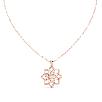Diamond Flower Pendant Necklace – Floral Diamond Necklace for Women