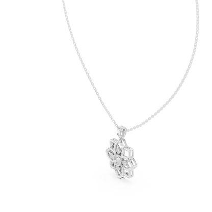 Diamond Flower Pendant Necklace – Floral Diamond Necklace for Women