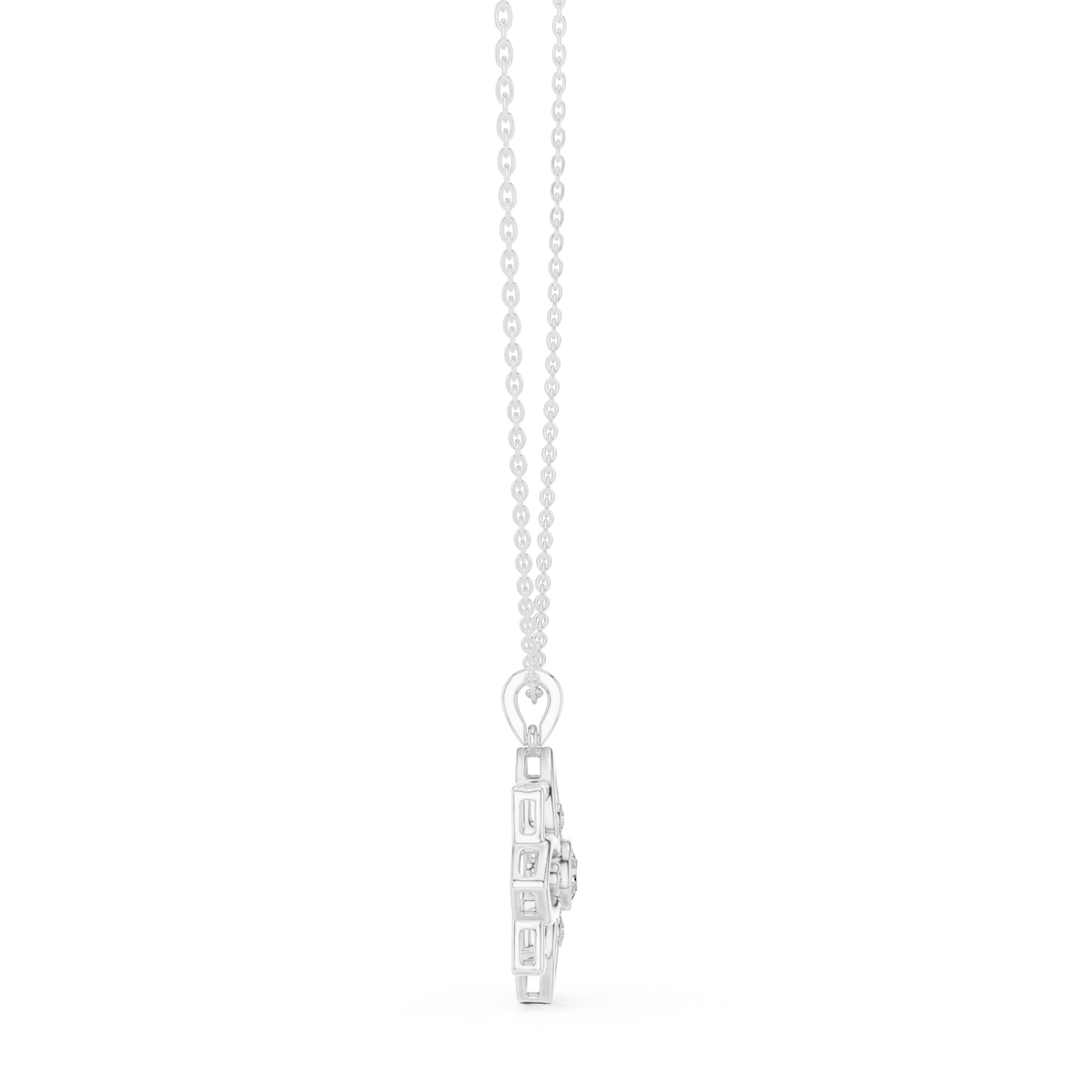 Diamond Flower Pendant Necklace – Floral Diamond Necklace for Women