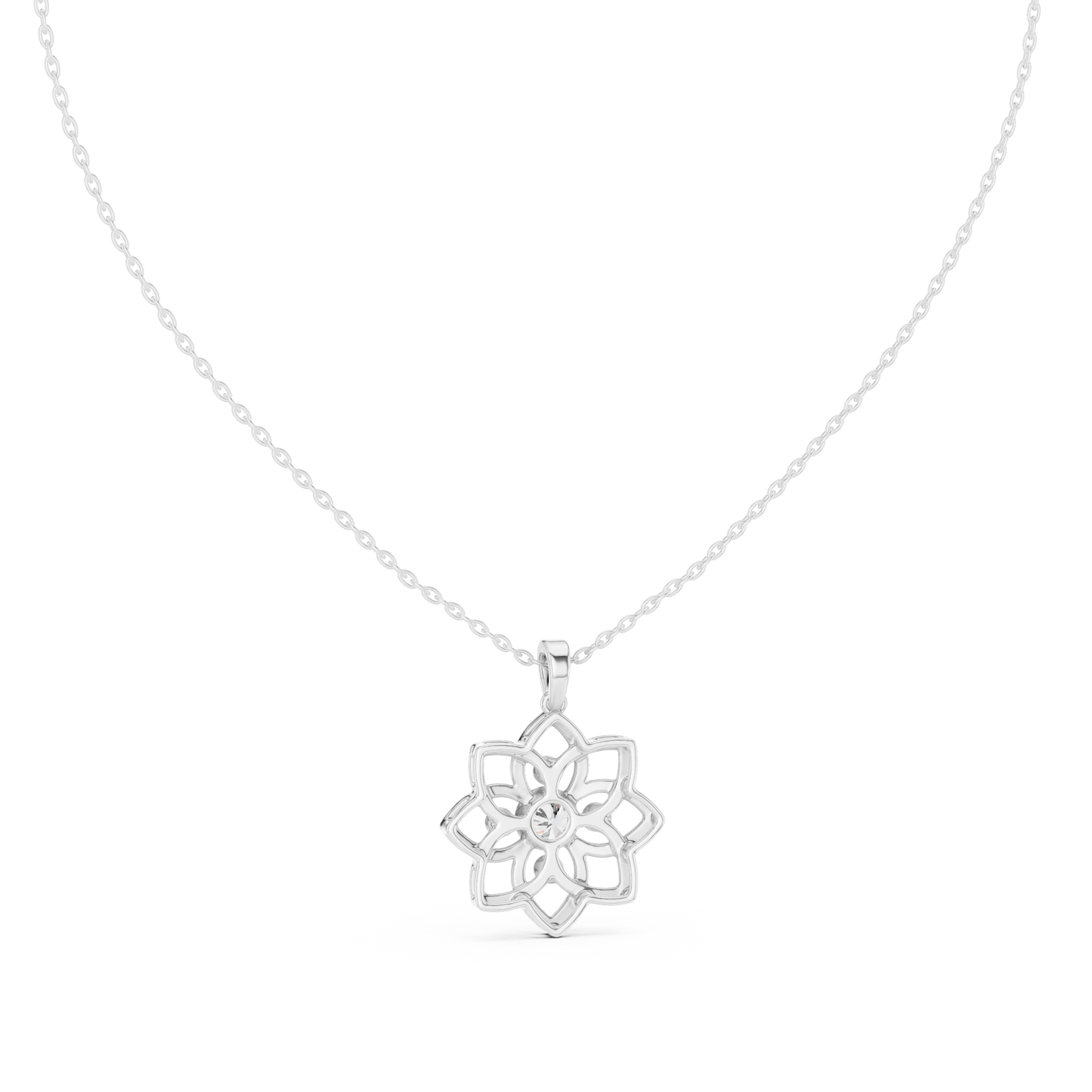 Diamond Flower Pendant Necklace – Floral Diamond Necklace for Women