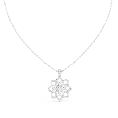 Diamond Flower Pendant Necklace – Floral Diamond Necklace for Women