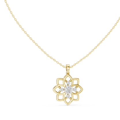 Diamond Flower Pendant Necklace – Floral Diamond Necklace for Women