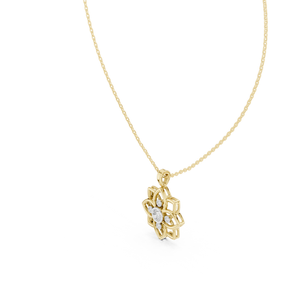 Diamond Flower Pendant Necklace – Floral Diamond Necklace for Women