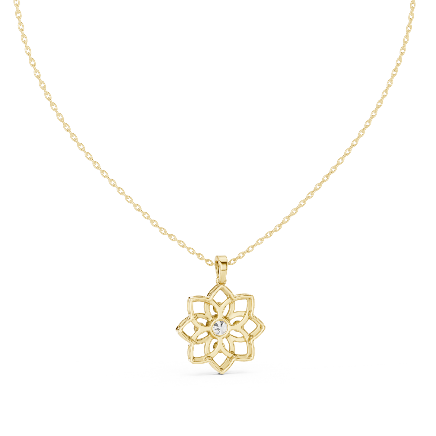 Diamond Flower Pendant Necklace – Floral Diamond Necklace for Women