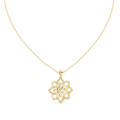 Diamond Flower Pendant Necklace – Floral Diamond Necklace for Women