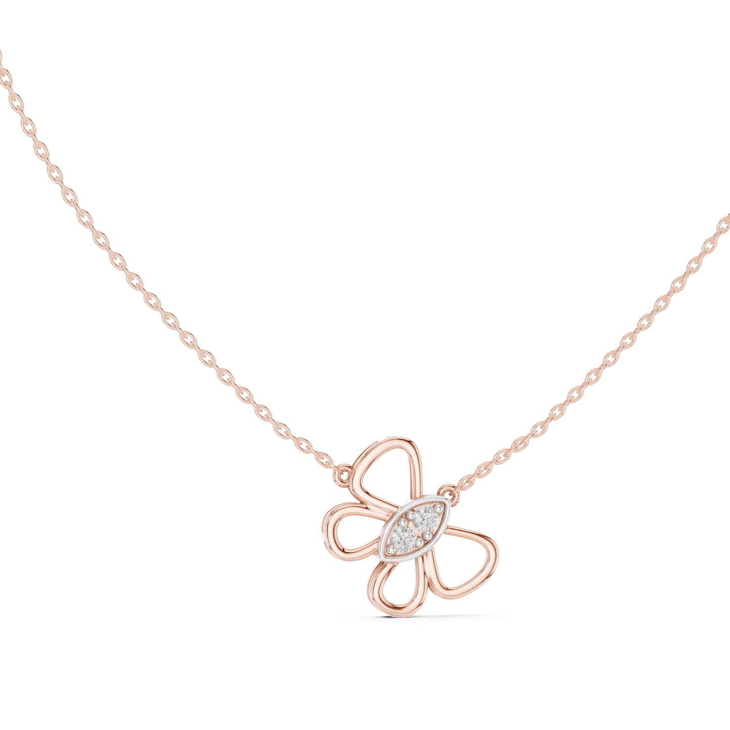 Diamond Butterfly Pendant Necklace