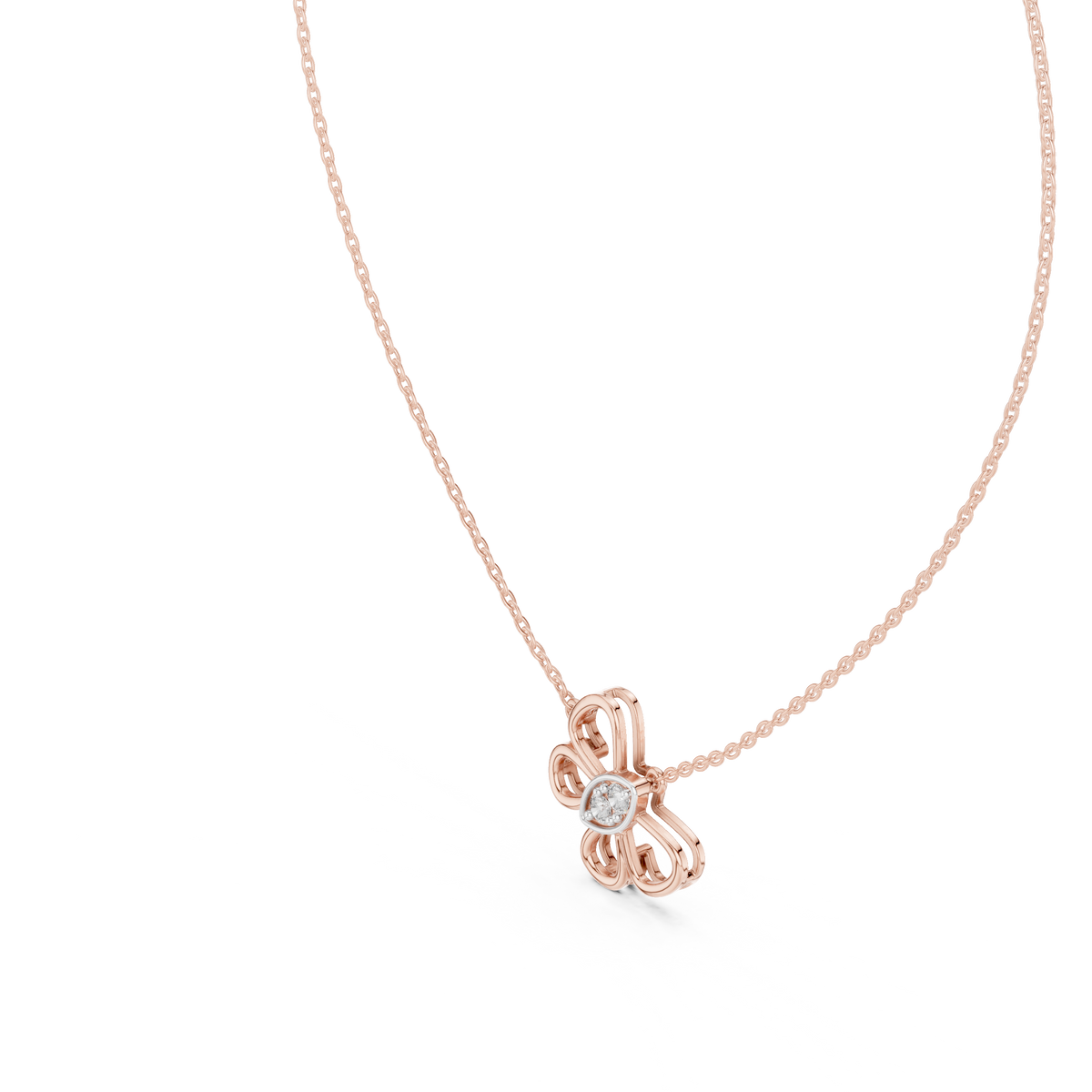 Diamond Butterfly Pendant Necklace