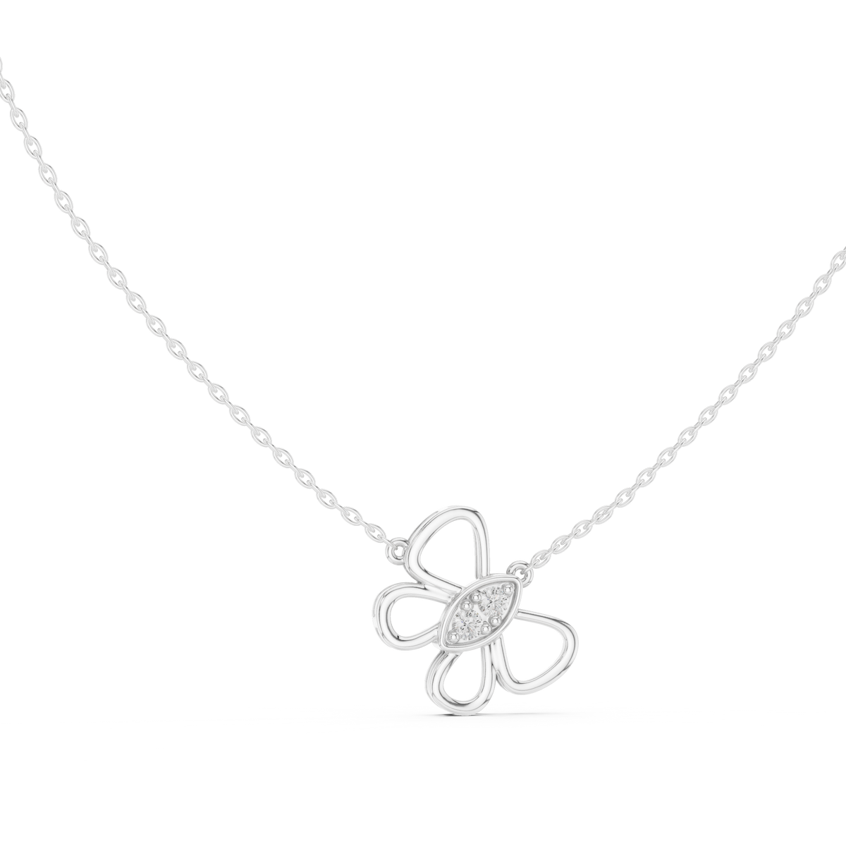 Diamond Butterfly Pendant Necklace