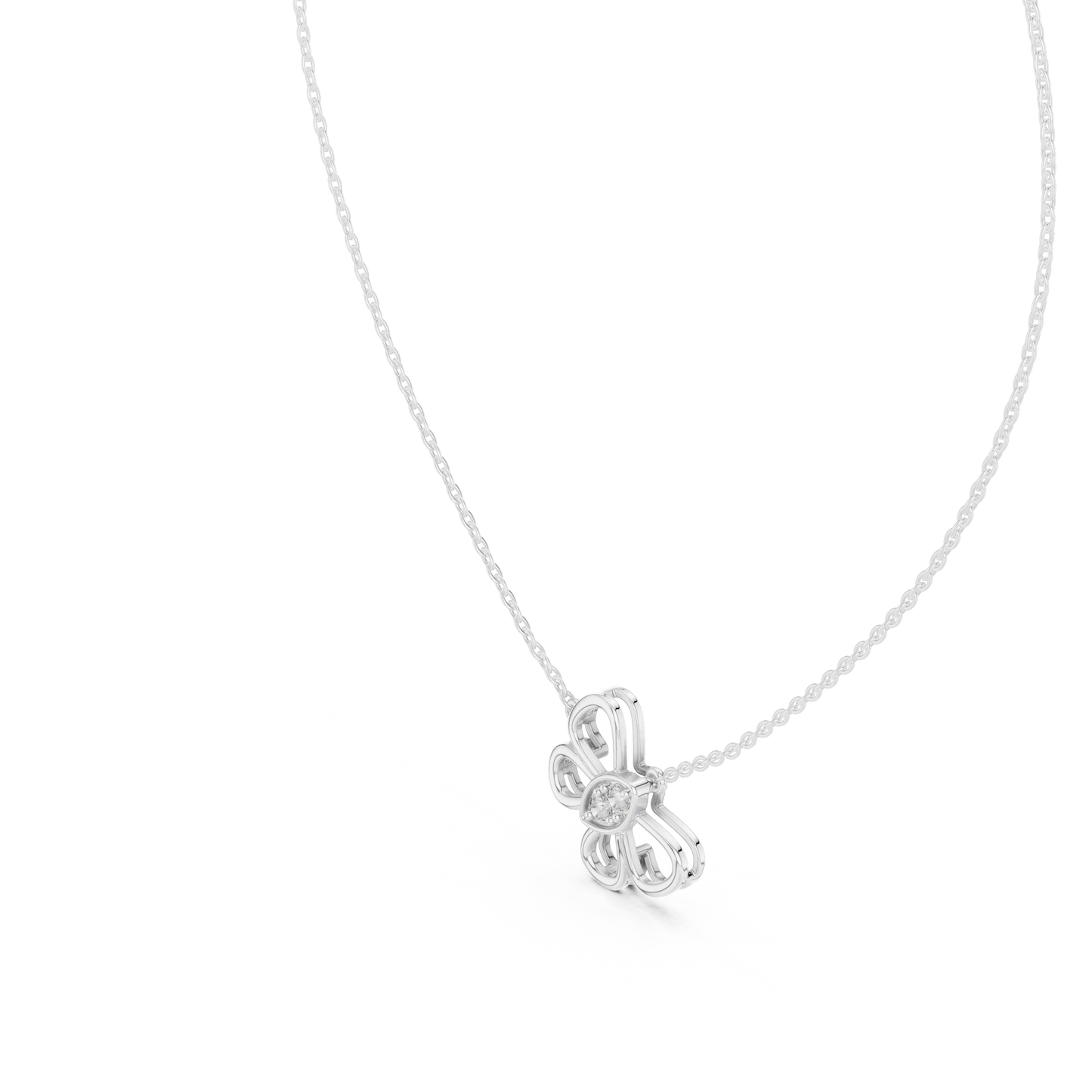 Diamond Butterfly Pendant Necklace