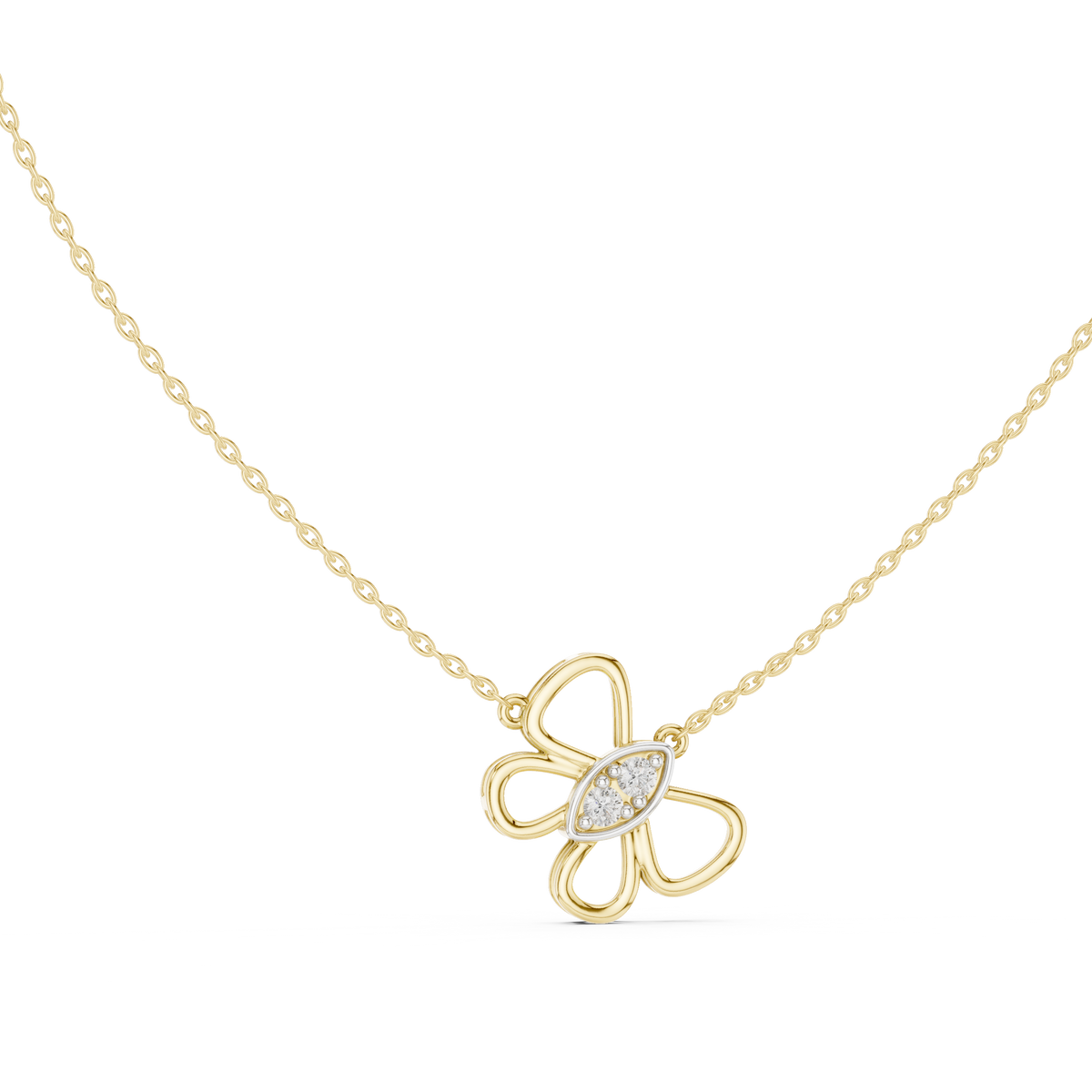 Diamond Butterfly Pendant Necklace