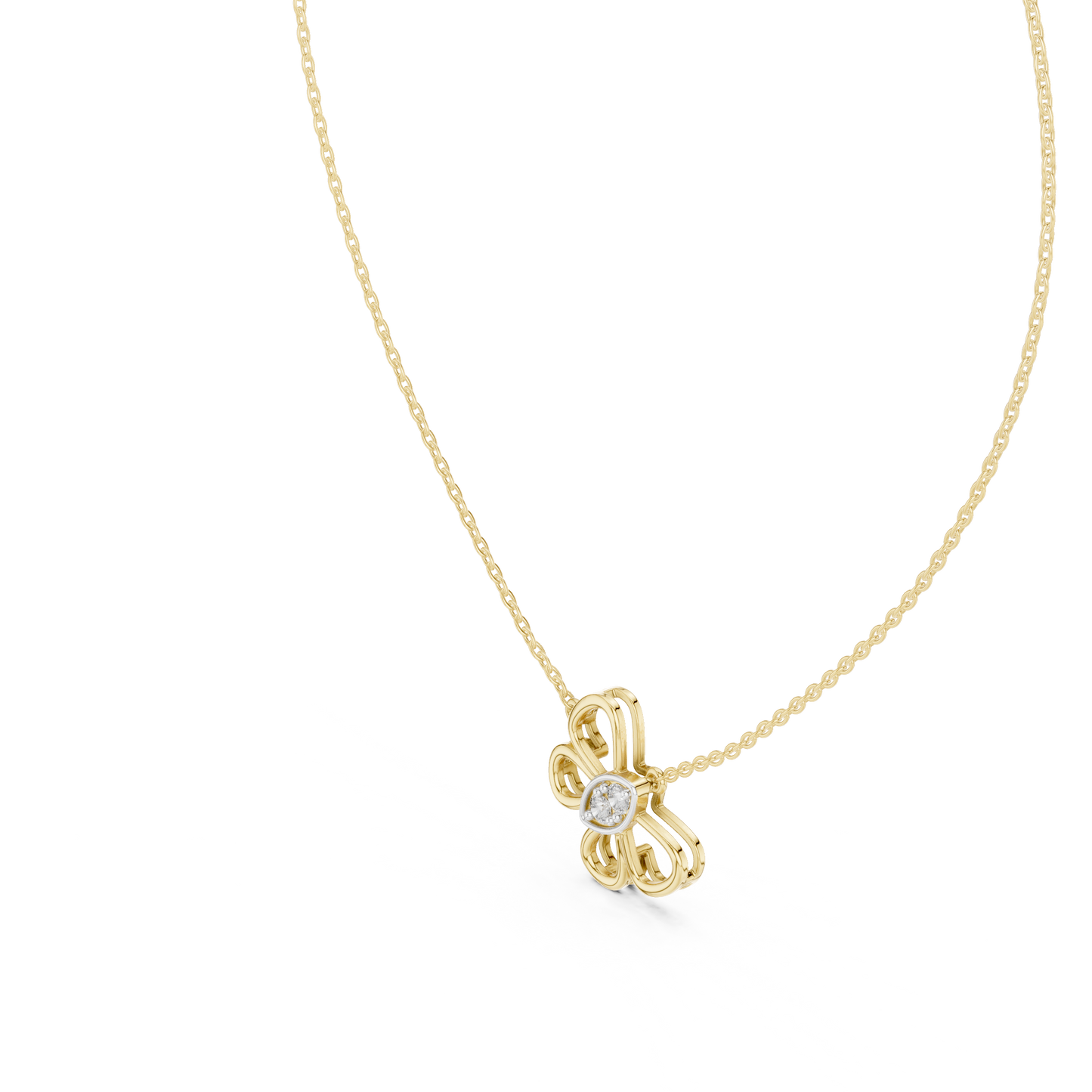 Diamond Butterfly Pendant Necklace